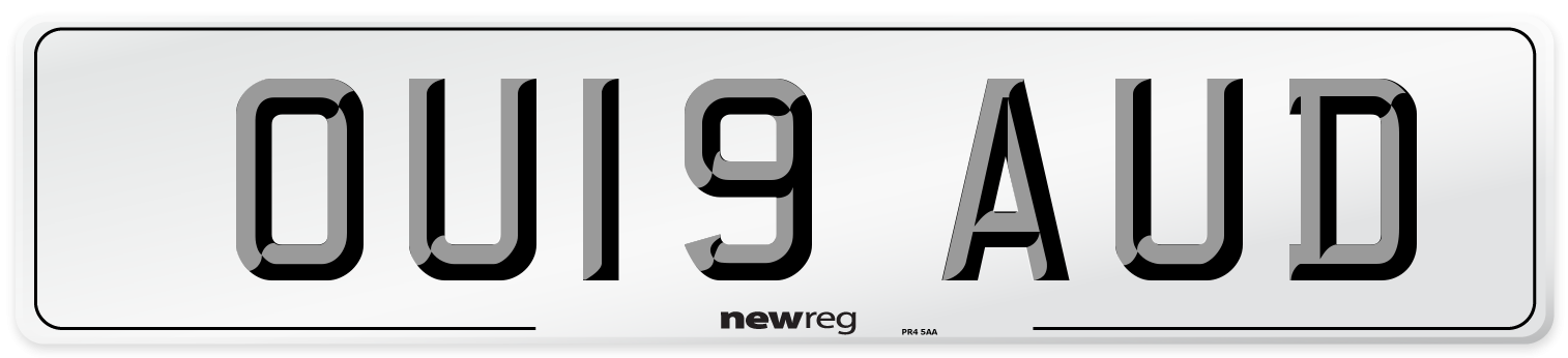 OU19 AUD Number Plate from New Reg